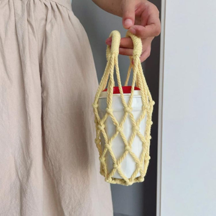 Macramé Mug Holder Bag - Off White