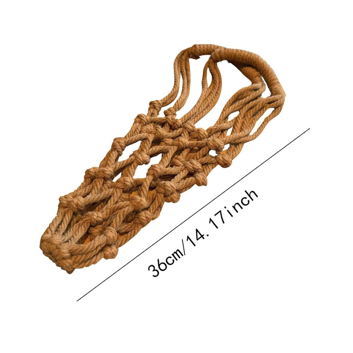 Macramé Bottle Holder Bag - Brown