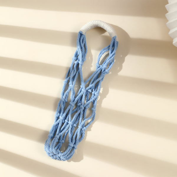 Macramé Coffee Holder Bag - Light Bue