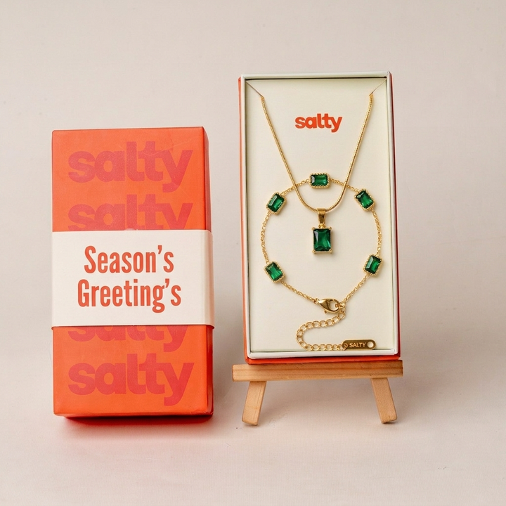 Main Character Energy: Emerald Diwali Glam Jewelry Set