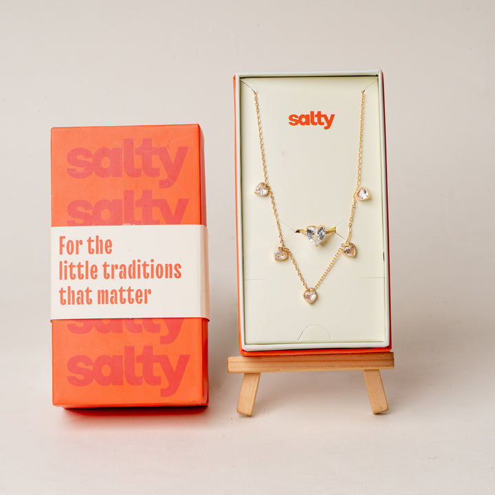 Lover Era: Heart Drip Karva Chauth Jewelry Set