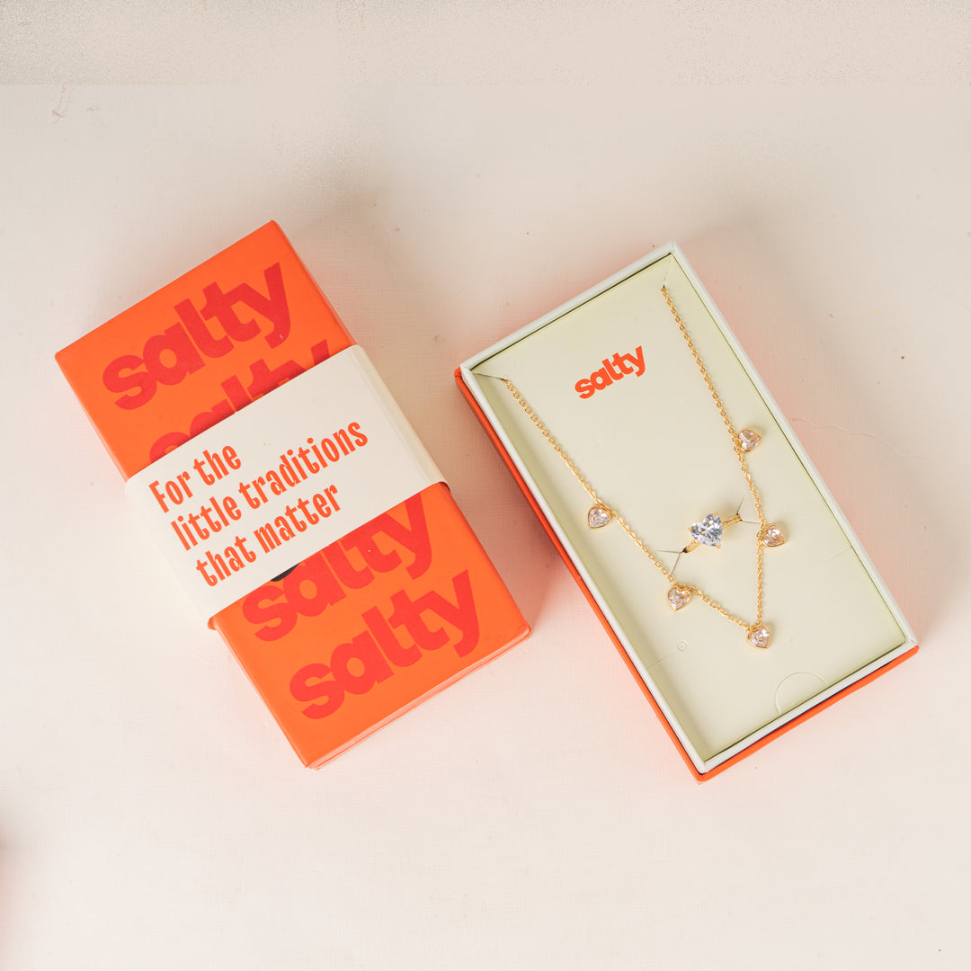 Lover Era: Heart Drip Karva Chauth Jewelry Set