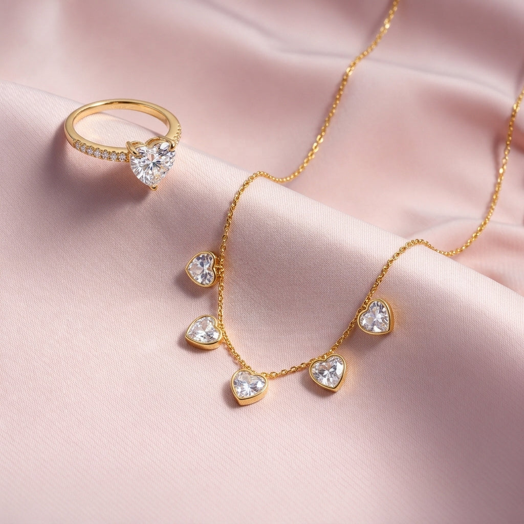 Lover Era: Heart Drip Karva Chauth Jewelry Set
