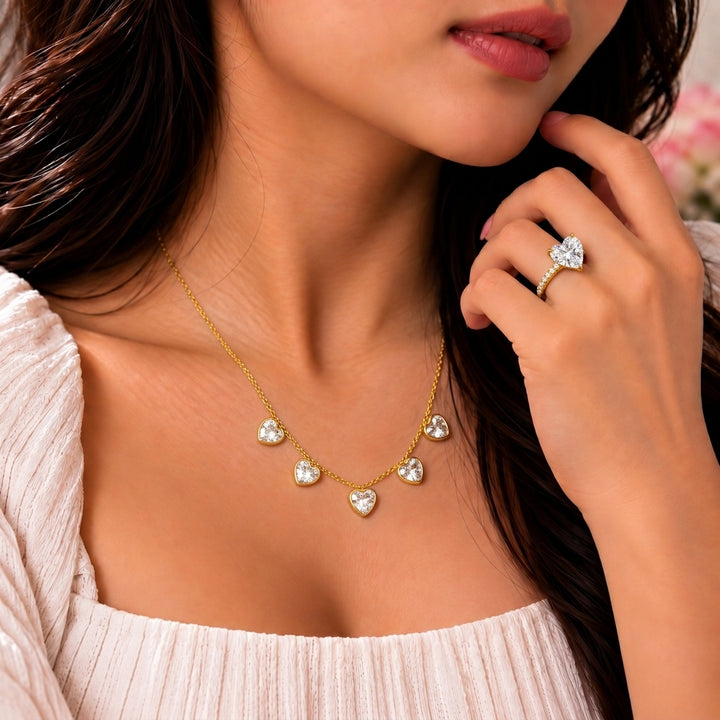 Lover Era: Heart Drip Karva Chauth Jewelry Set