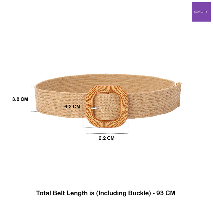 Maple Glaze Woven Straw Belt for Women