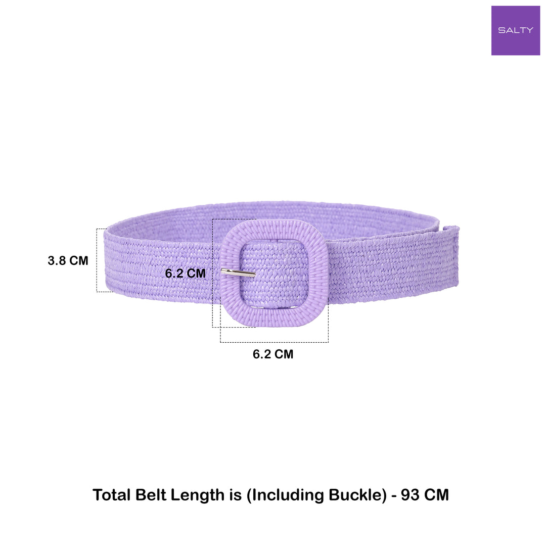 Mulberry Crush Woven Straw Belt for Women