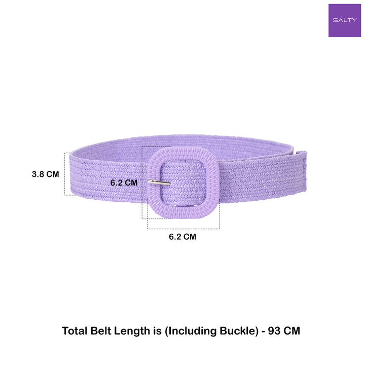 Mulberry Crush Woven Straw Belt for Women