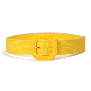 Butterscotch Drizzle Woven Straw Belt for Women