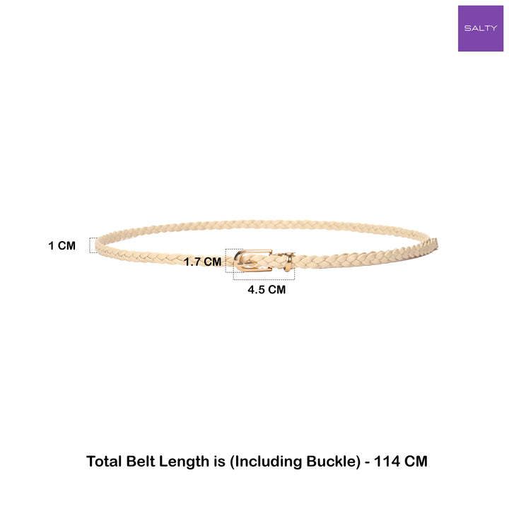 Ivory Braided Leather Belt