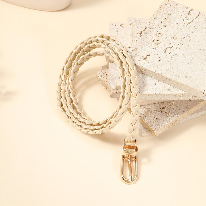 Ivory Braided Leather Belt