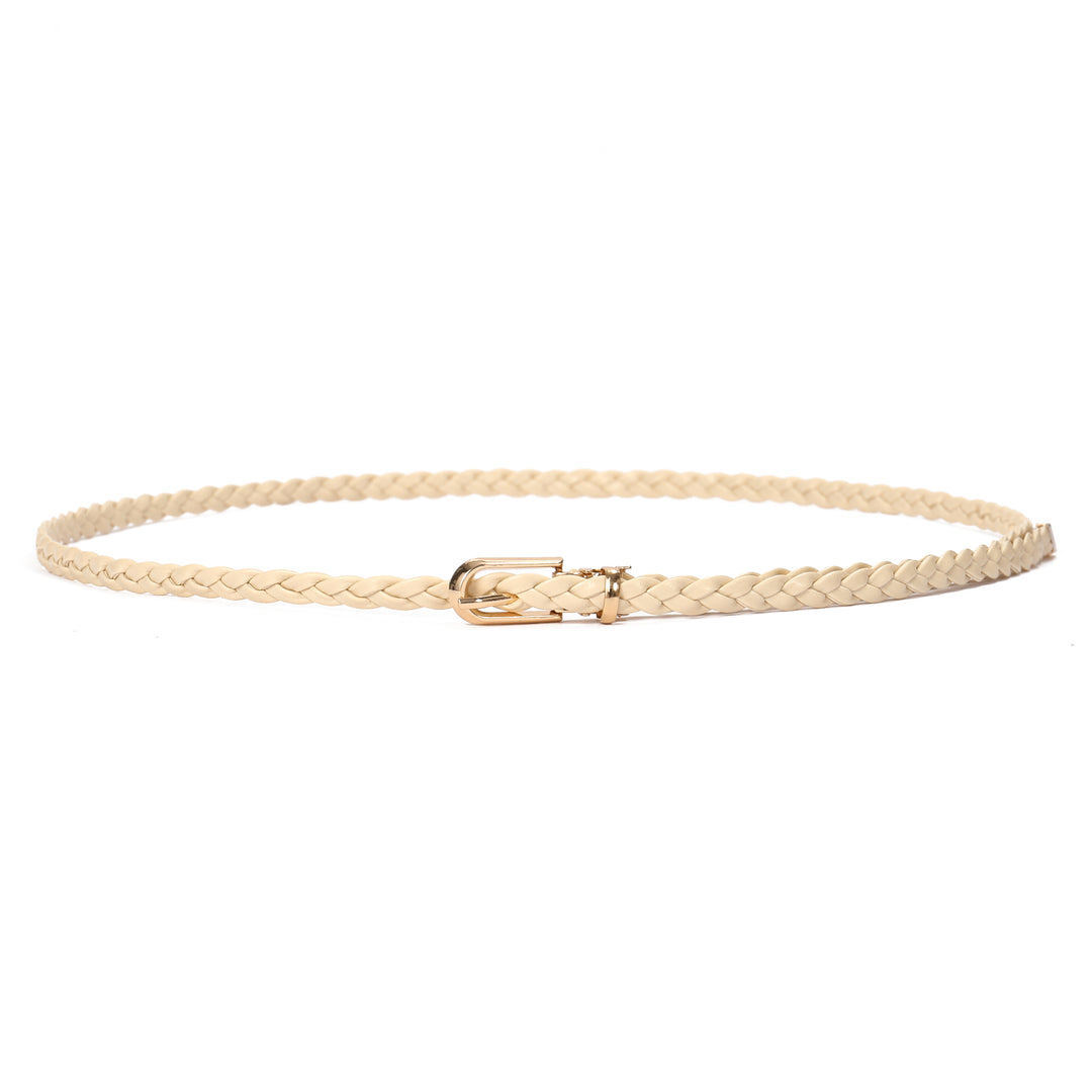 Ivory Braided Leather Belt