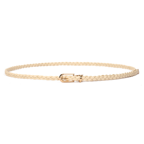 Ivory Braided Leather Belt