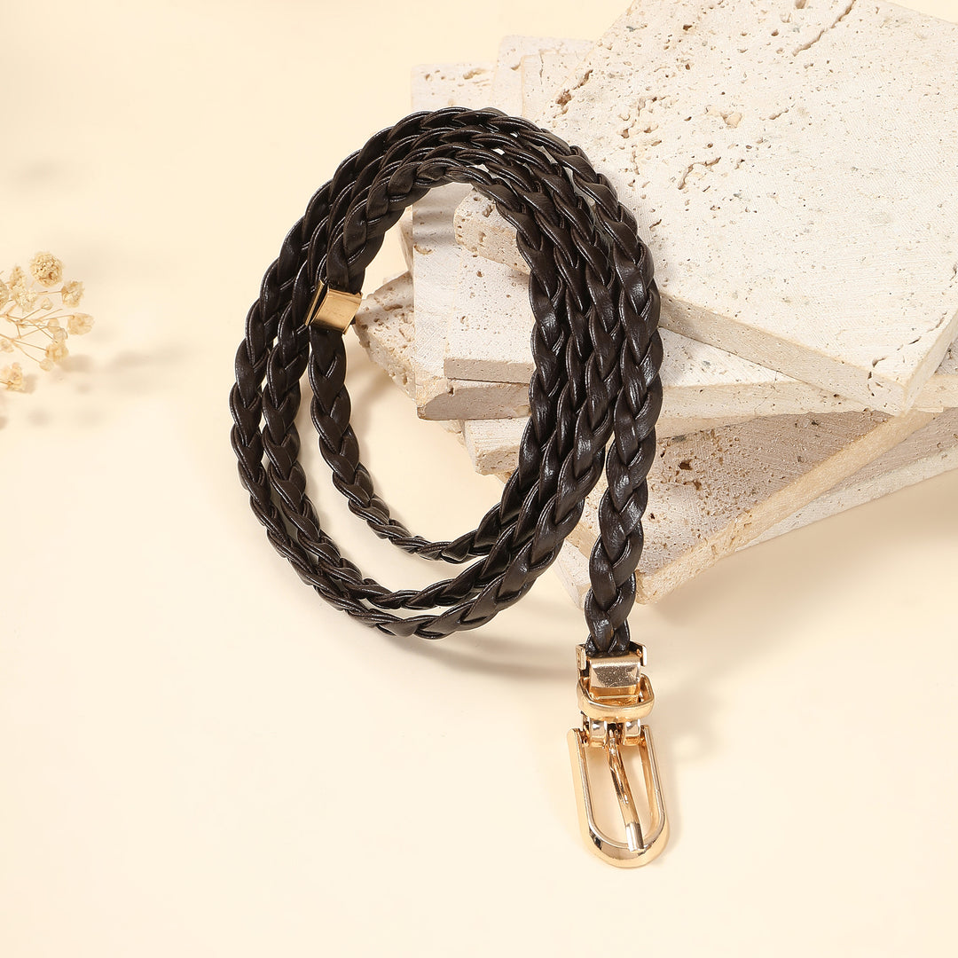 Dark Espresso Braided Leather Belt