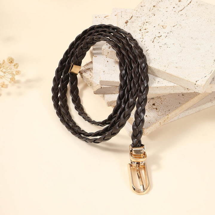 Dark Espresso Braided Leather Belt
