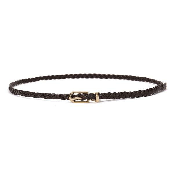 Dark Espresso Braided Leather Belt