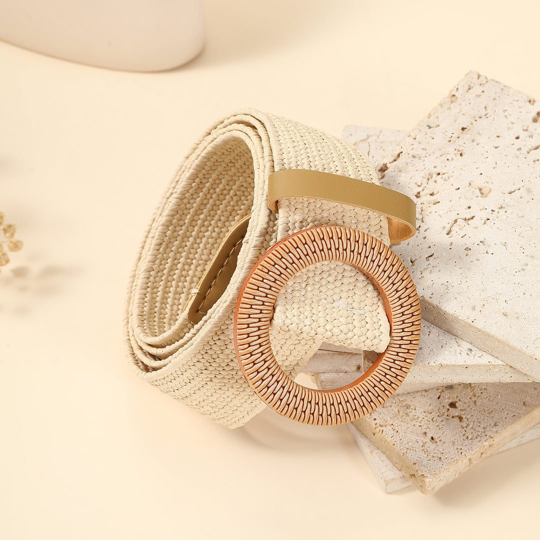 Cinnamon Shore Straw Belt for Girls