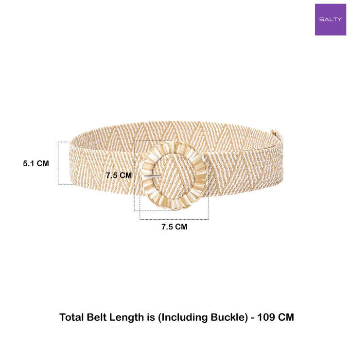 Marshmallow Pop Woven Buckle Belt