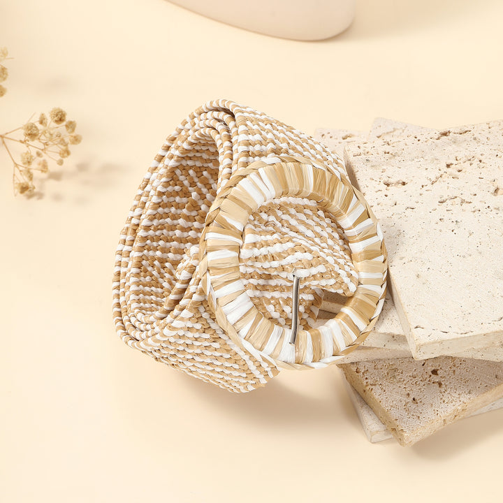Marshmallow Pop Woven Buckle Belt