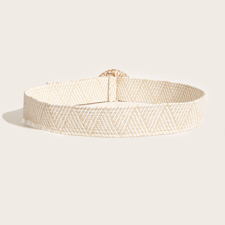 Marshmallow Pop Woven Buckle Belt