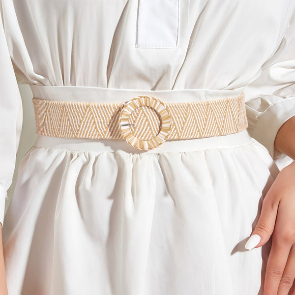Marshmallow Pop Woven Buckle Belt