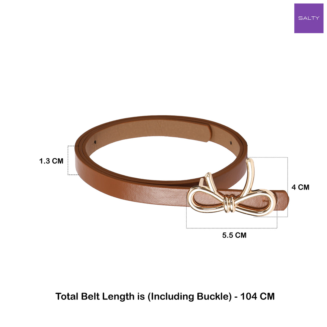 Bow Tan Belt for Women