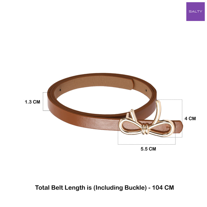 Bow Tan Belt for Women