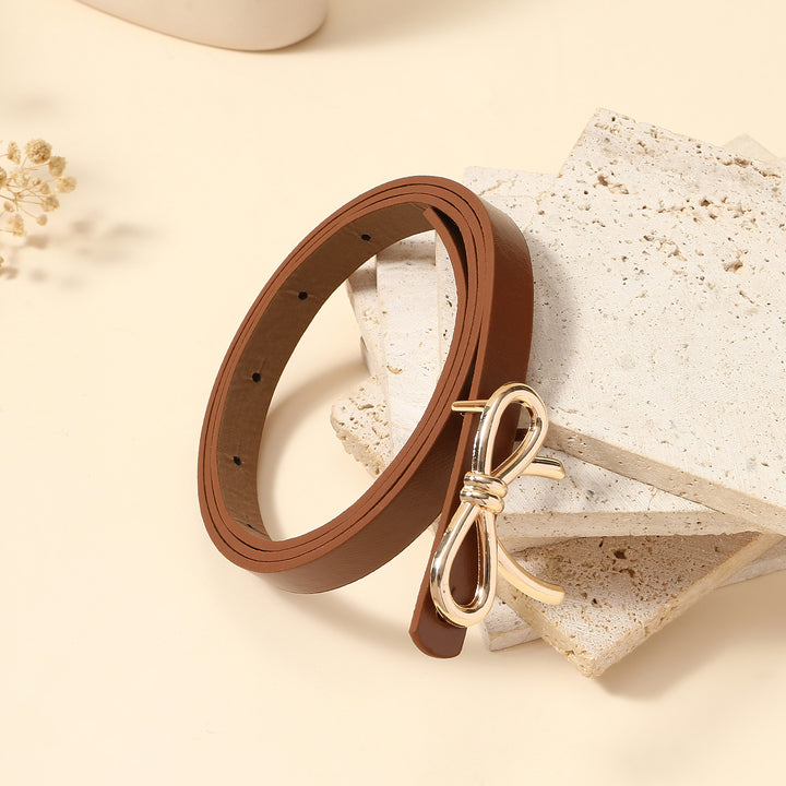 Bow Tan Belt for Women