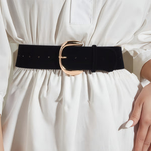 Blackcurrant Suede Wide Belt