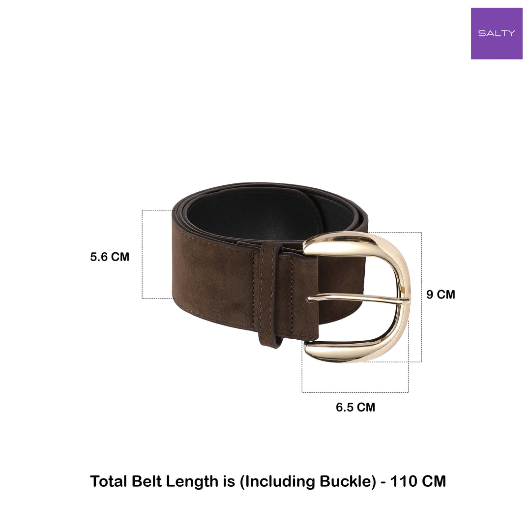 Coffee Suede Wide Belt