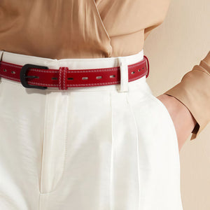 Raspberry Perforated Leather Belt - Salty Accessories