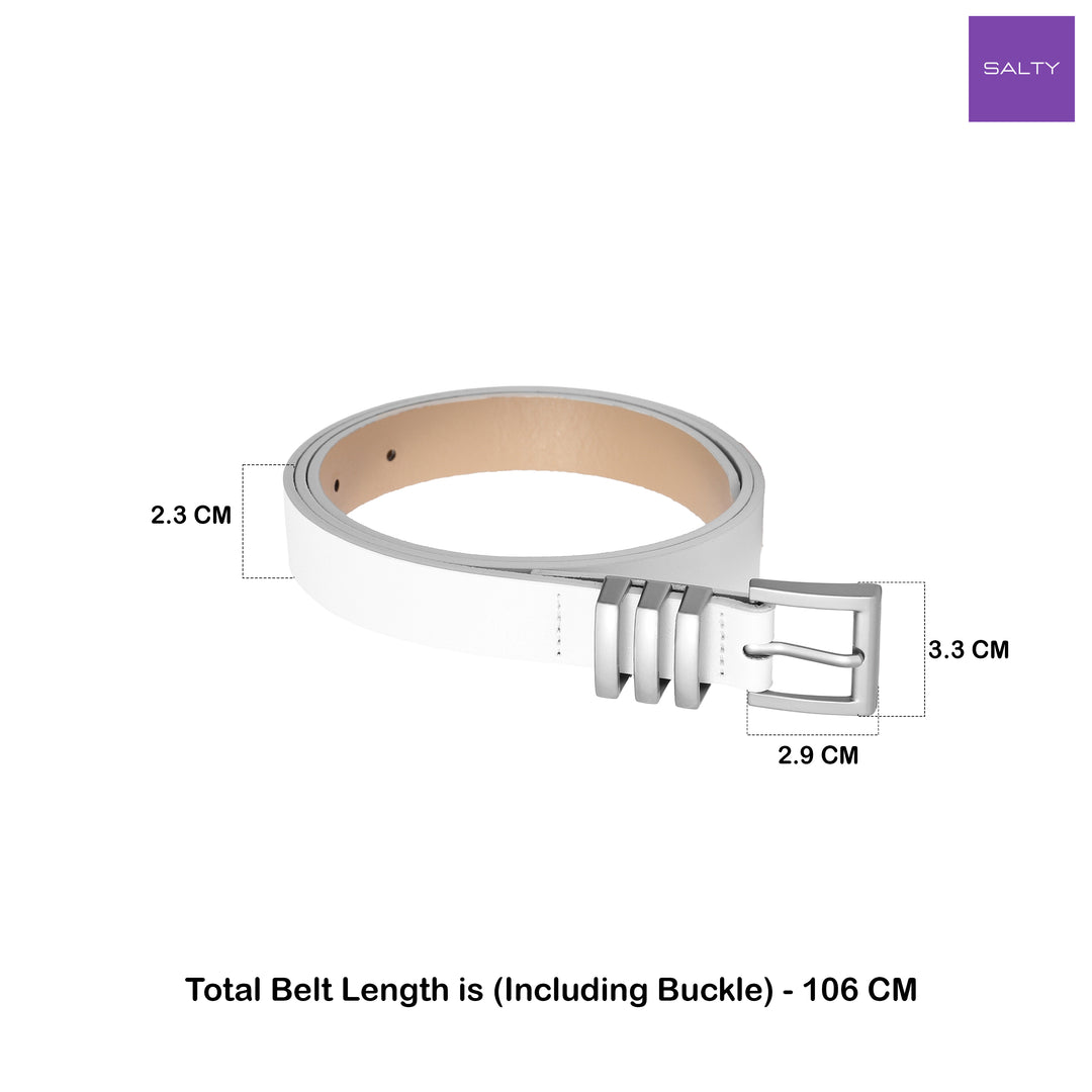 White Husk Leather Belt