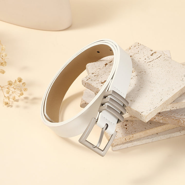 White Husk Leather Belt