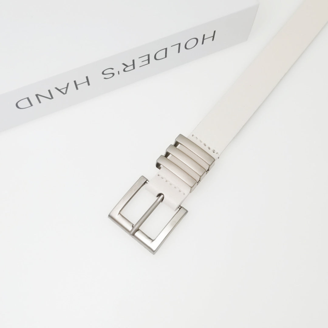 White Husk Leather Belt