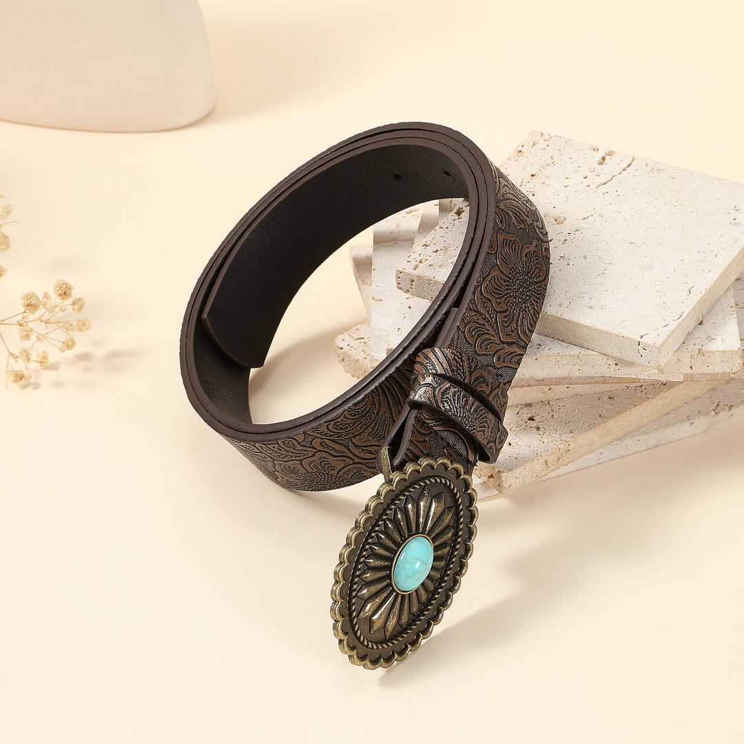 Vintage Crest Leather Belt