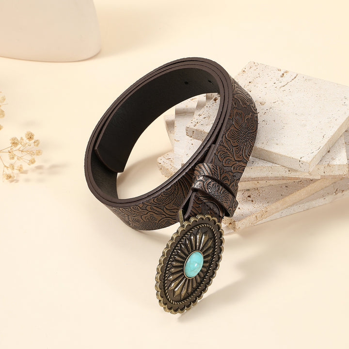 Vintage Crest Leather Belt
