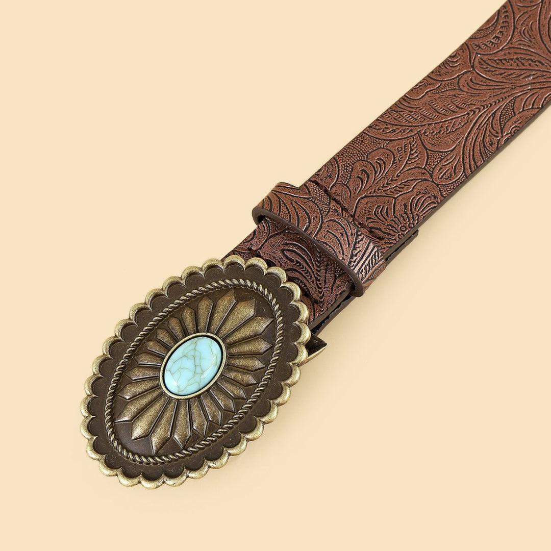 Vintage Crest Leather Belt