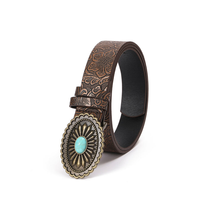 Vintage Crest Leather Belt