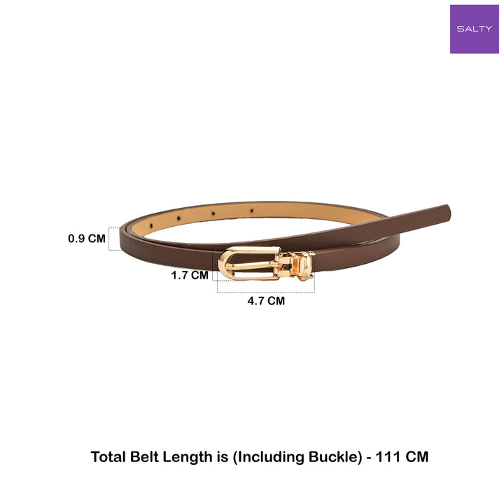 Hazelnut Slim Gold Buckle Belt
