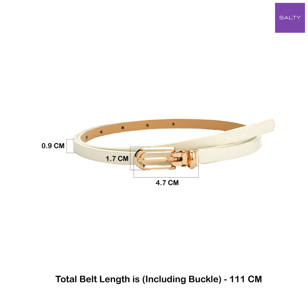 Alabaster Slim Gold Buckle Belt