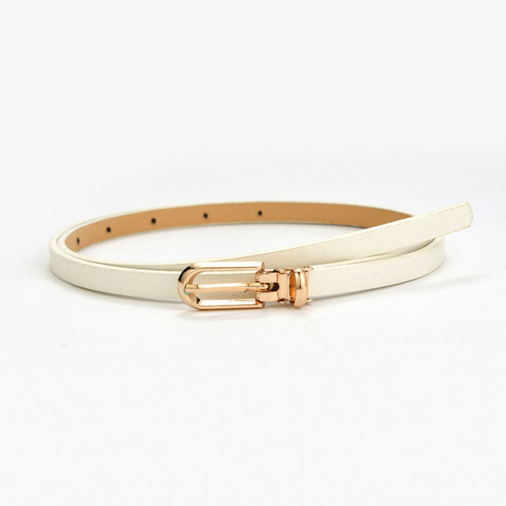 Alabaster Slim Gold Buckle Belt