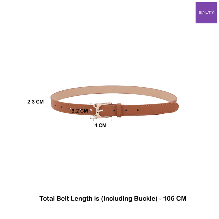 Cognac Saddle Vegan Leather Belt