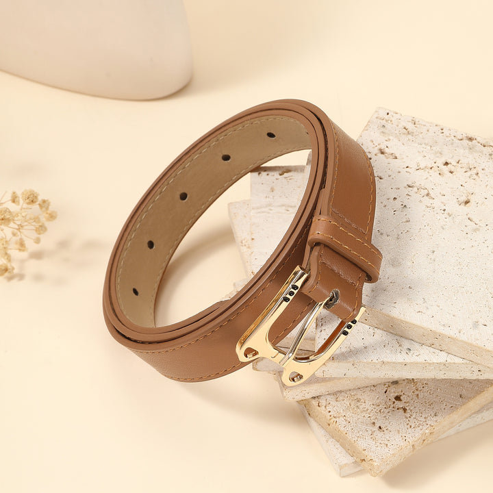 Cognac Saddle Vegan Leather Belt