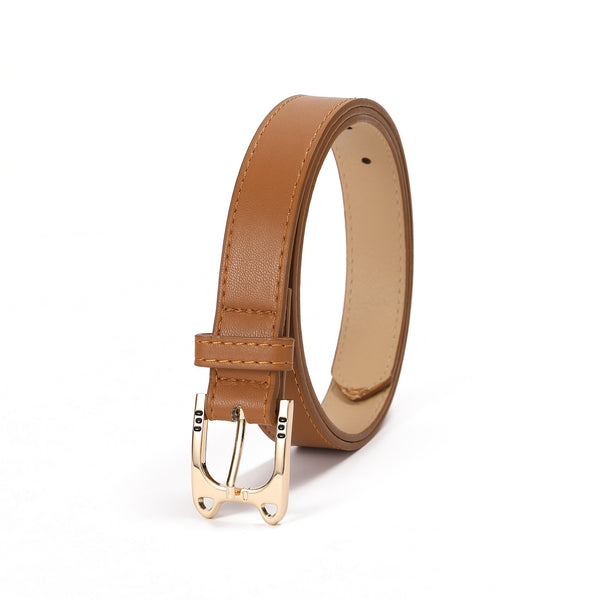 Cognac Saddle Vegan Leather Belt