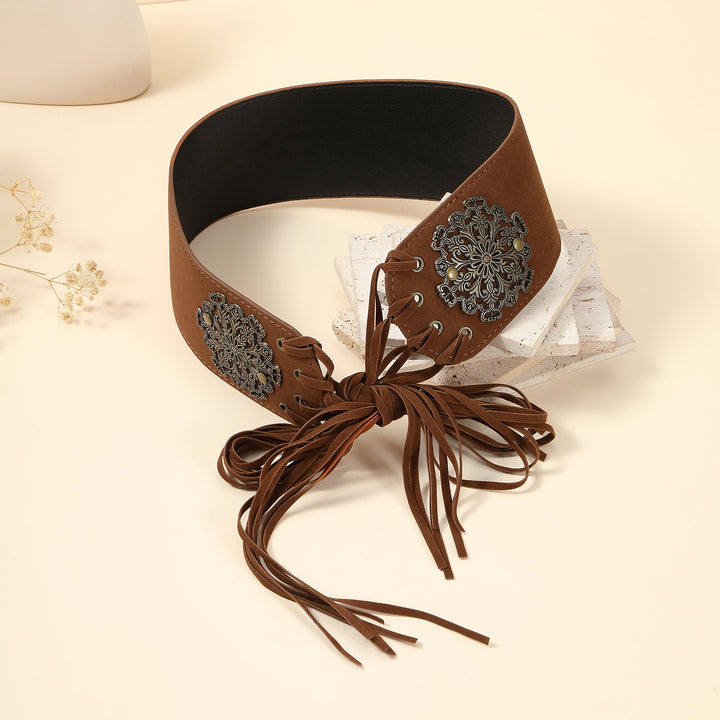 Suede Dynasty Corset Tassel Belt