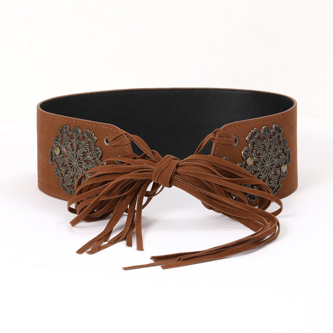 Suede Dynasty Corset Tassel Belt
