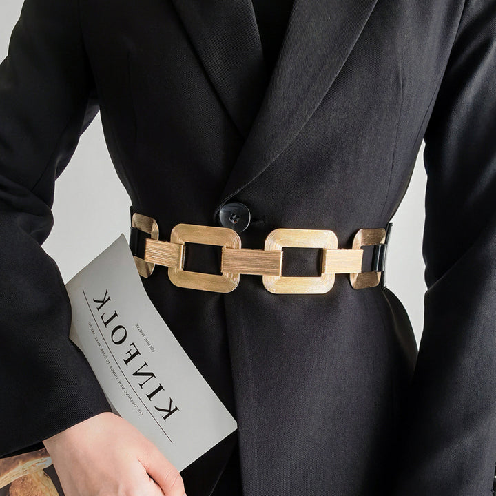 Golden Elastic Glam Belt