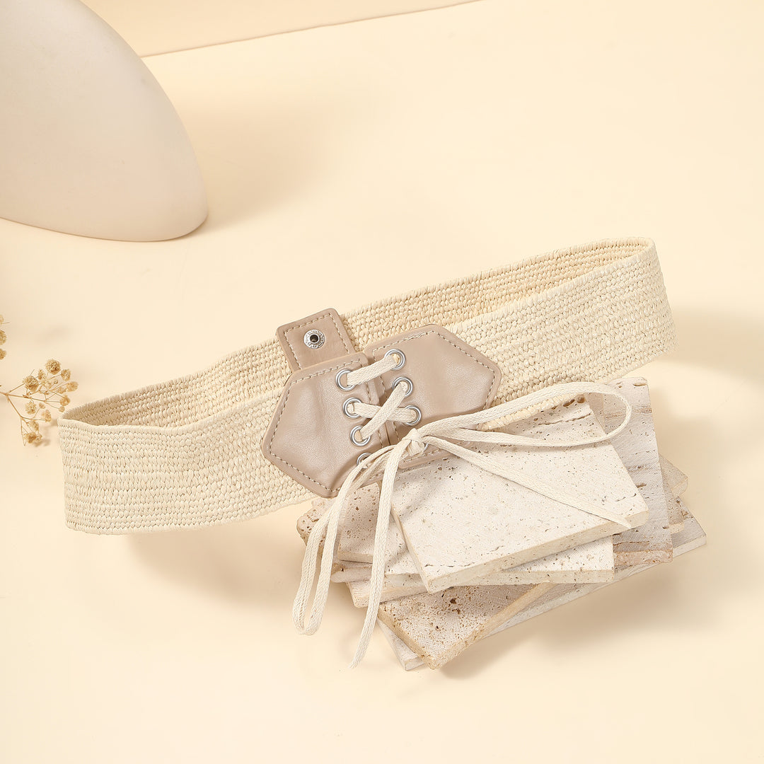 White Corset Raffia Belt