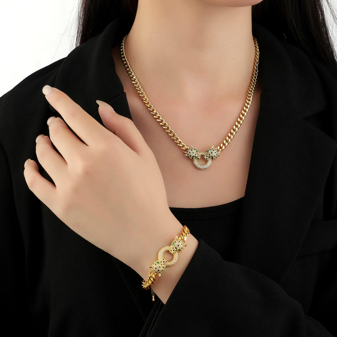 Amara Bracelet and Necklace Combo - Gold - Salty Accessories