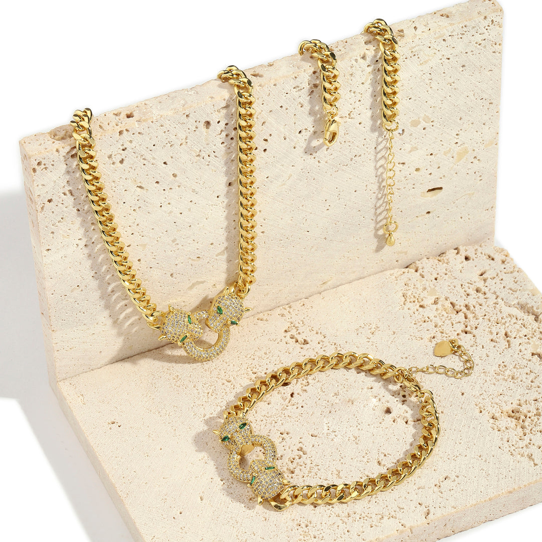 Aria Bracelet and Necklace Combo - Gold