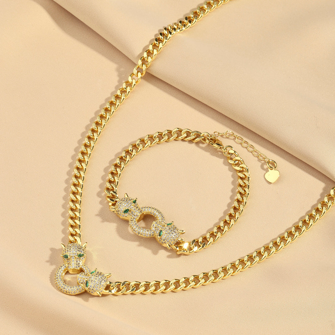 Aria Bracelet and Necklace Combo - Gold